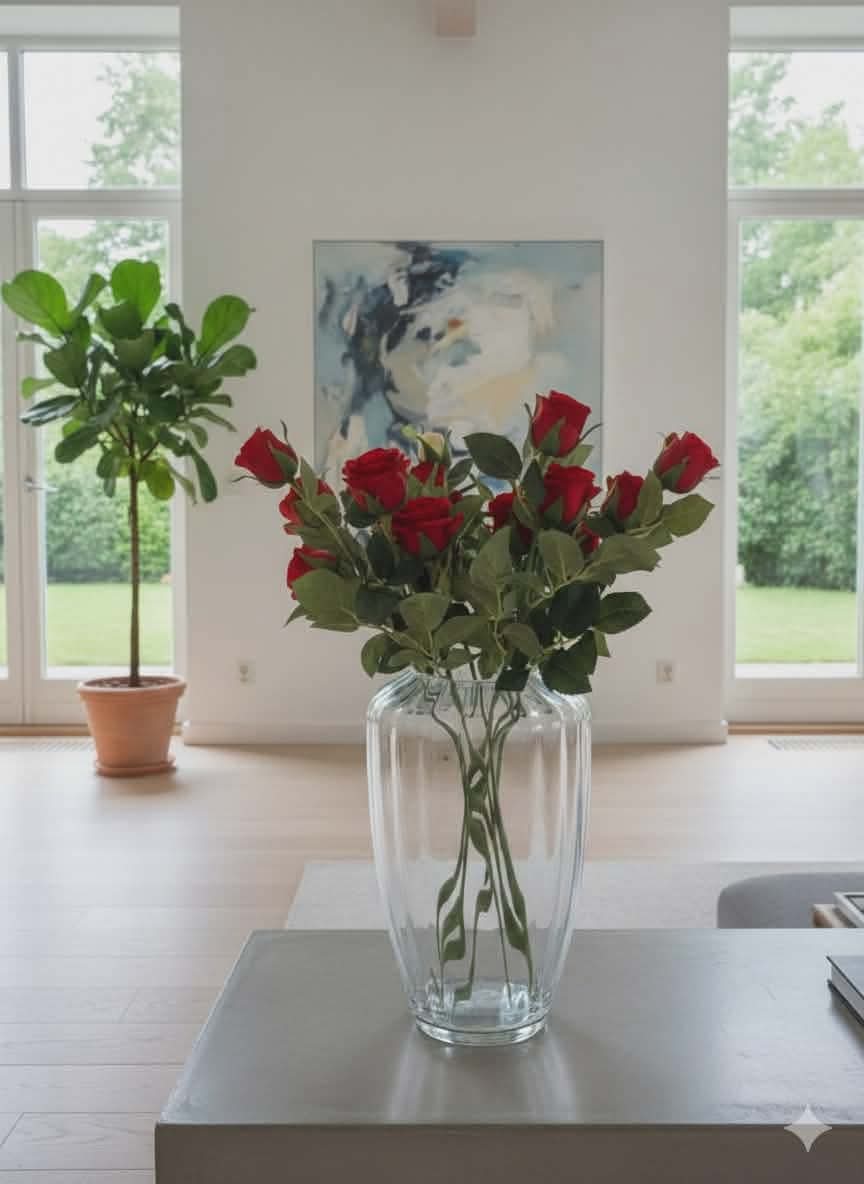 konstväxt kvist Ros röd - Bild 2