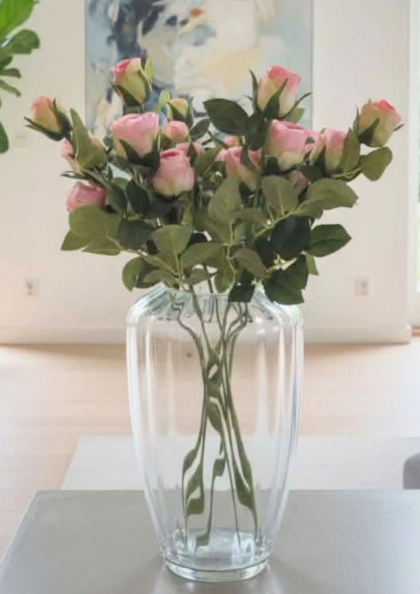 konstväxt kvist Ros rosa