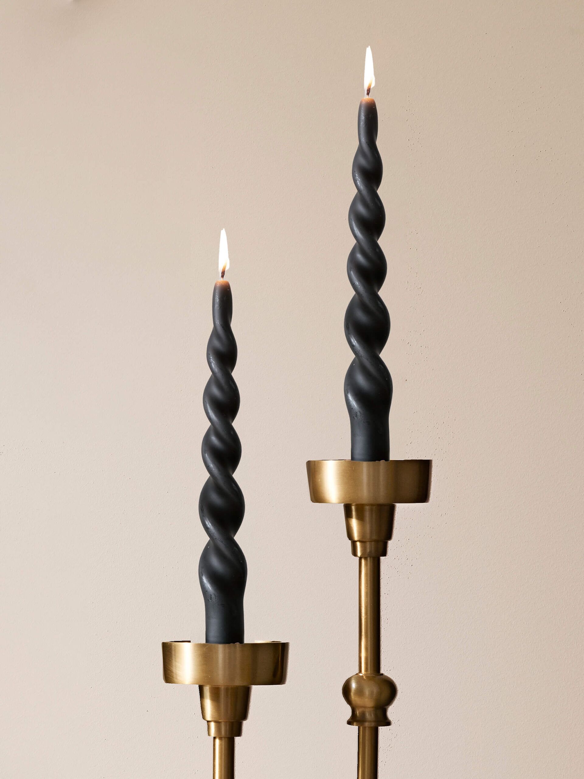 2-pack Twisted Candles, Muted Black