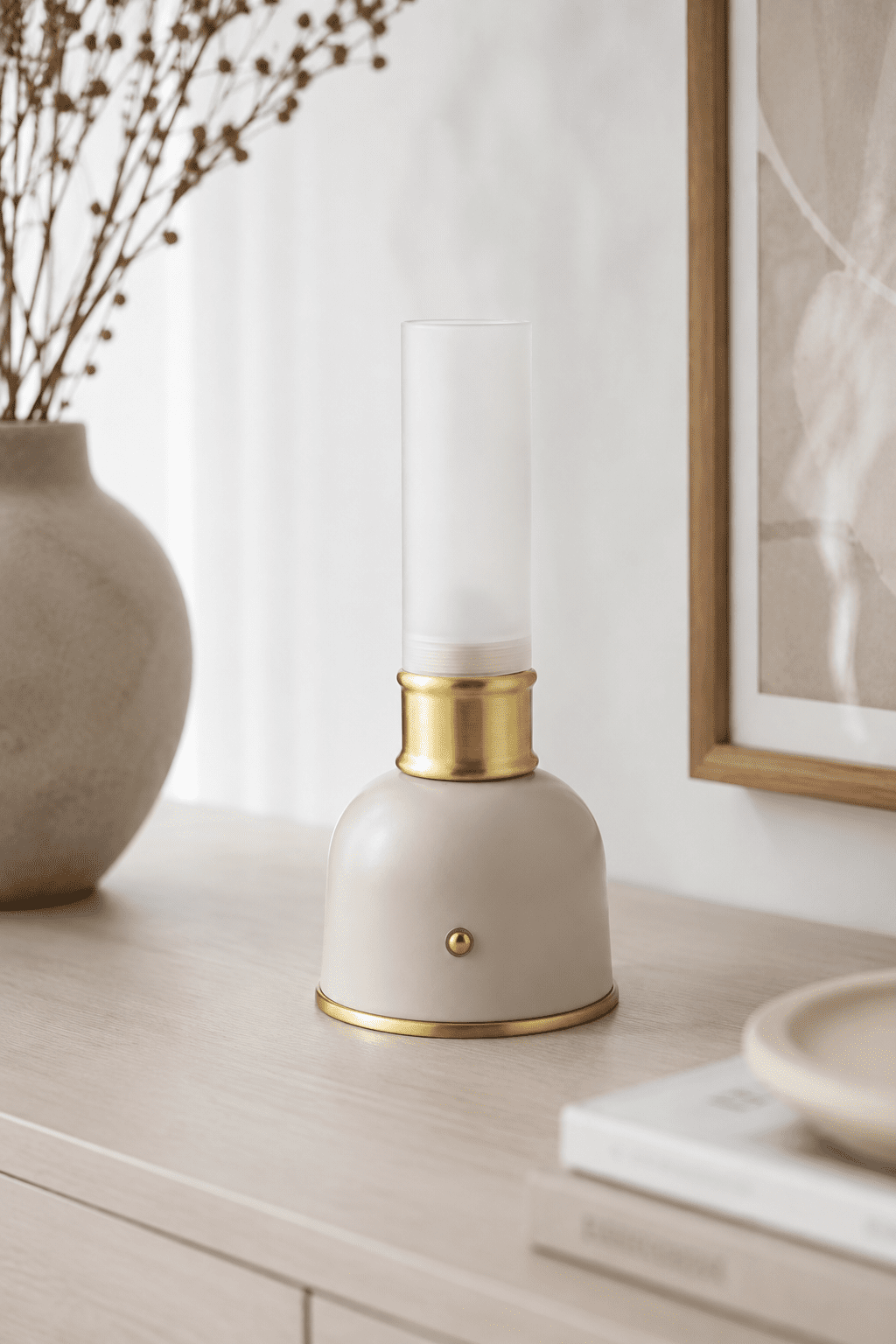 Nevinne LED-lampa beige