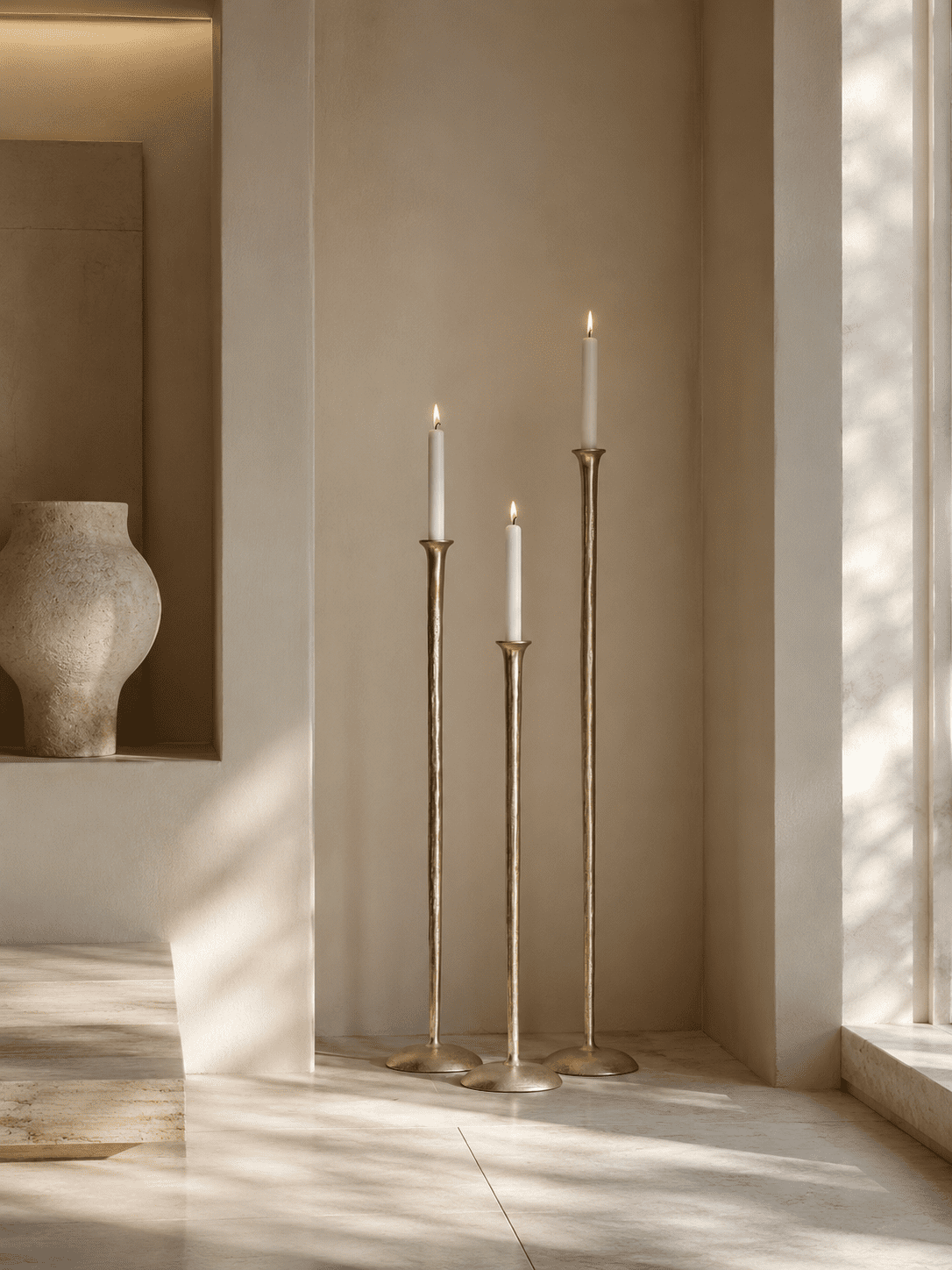 Golvljusstakar Grand Gallery Set/3, Light Gold